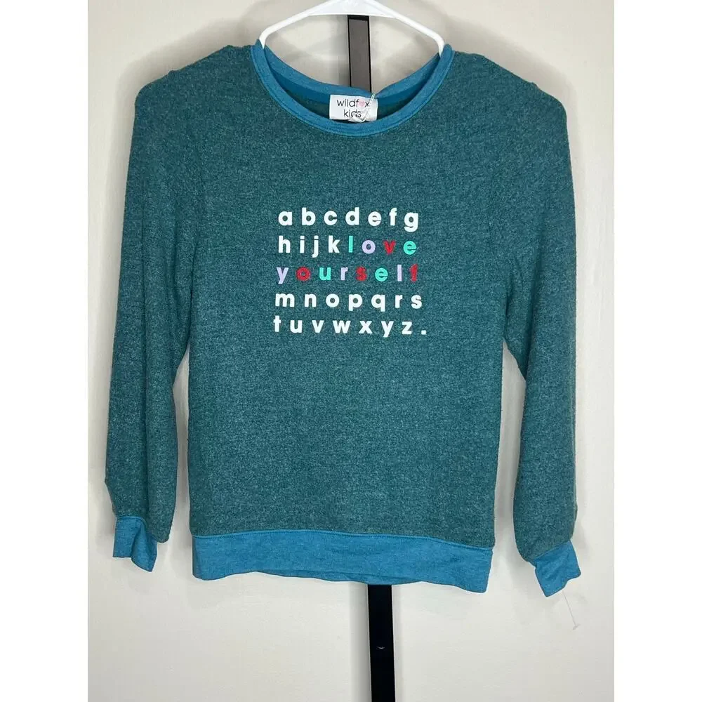 Wildfox Kids Love Yourself Alphabet Sweatshirt NWT Girls Size S